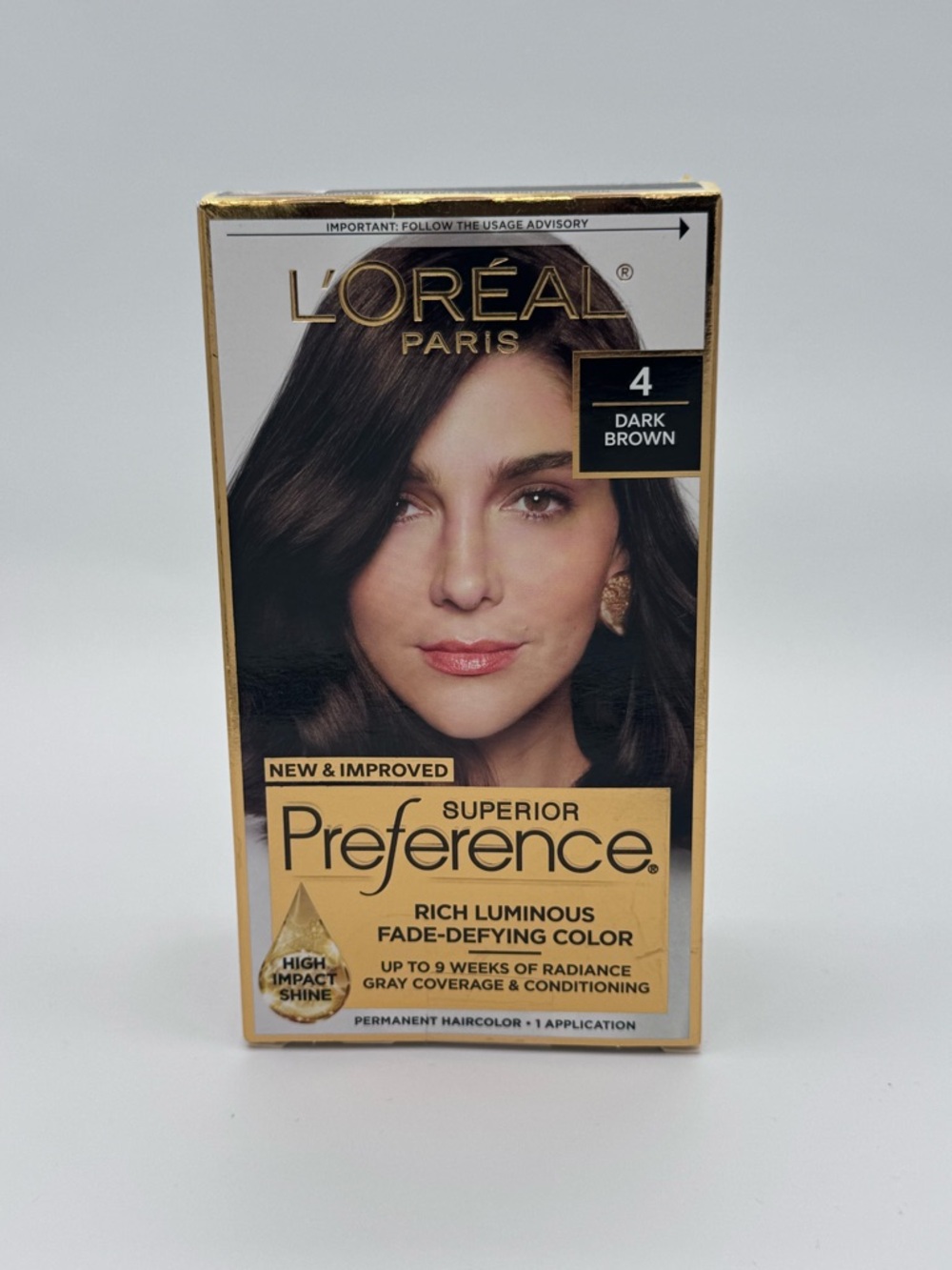 L'Oreal Preference Superior Hair Color - Dark Brown with Gold Accents